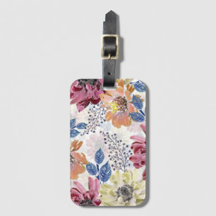 Lovely Vintage pink orange chrysanthemum Luggage Tag