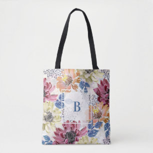 Lovely Vintage Pink orange chrysanthemum Tote Bag