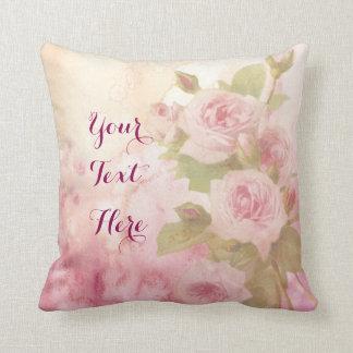 Lovely Vintage Soft Pink Roses Floral Watercolor Cushion