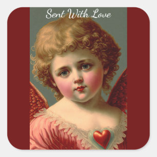 Lovely Vintage Valentine Angel Sticker