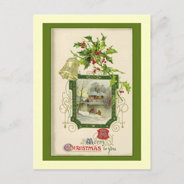 Lovely Vintage Victorian Christmas Card (Front)