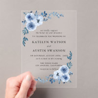 lovely watercolor dusty blue floral wedding