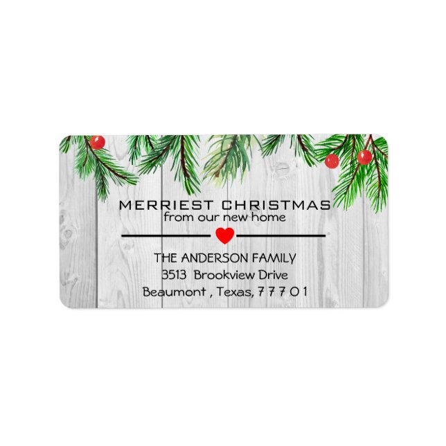 Lovely Watercolor Foliage New Home Address label (Front)