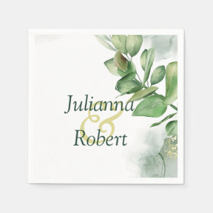 Lovely watercolor greenery  napkins