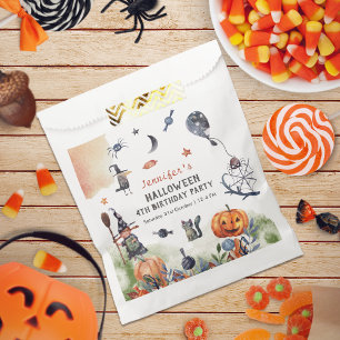 Lovely Watercolor Kids Birthday Halloween Favour Bags