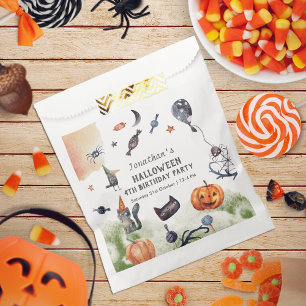 Lovely Watercolor Kids Birthday Halloween Favour Bags