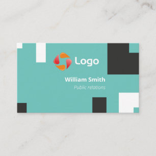 Lovely Watercolor Modern Square Shapes Business Card