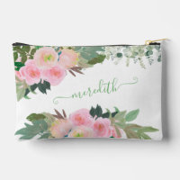 Lovely Watercolor Pink Flowers Personalised Name