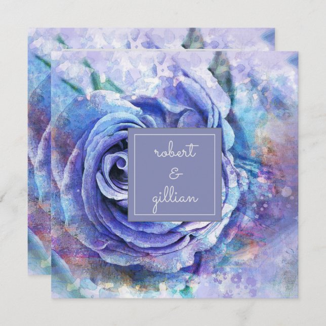 Lovely Watercolor Rose Invitation (Front/Back)