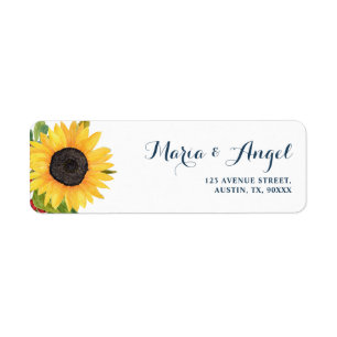 lovely watercolor sunflower address label