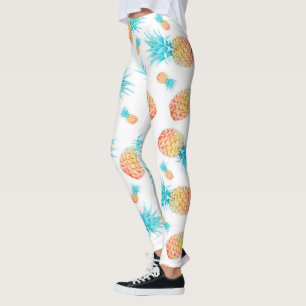 Lovely Watercolor Tropical Fruit Pineapple Pattern Leggings