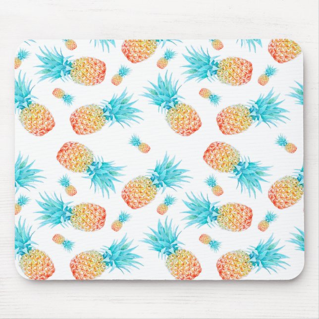 Lovely Watercolor Tropical Fruit Pineapple Pattern Mouse Mat (Front)