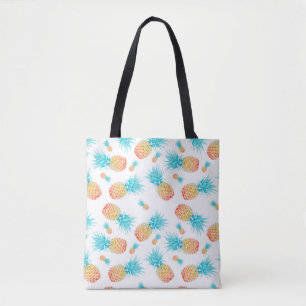 Lovely Watercolor Tropical Fruit Pineapple Pattern Tote Bag