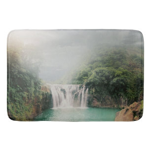 Lovely Waterfall in a Mountain Forest Bath Mat
