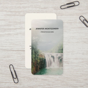 Lovely Waterfall in a Mountain Forest Business Card