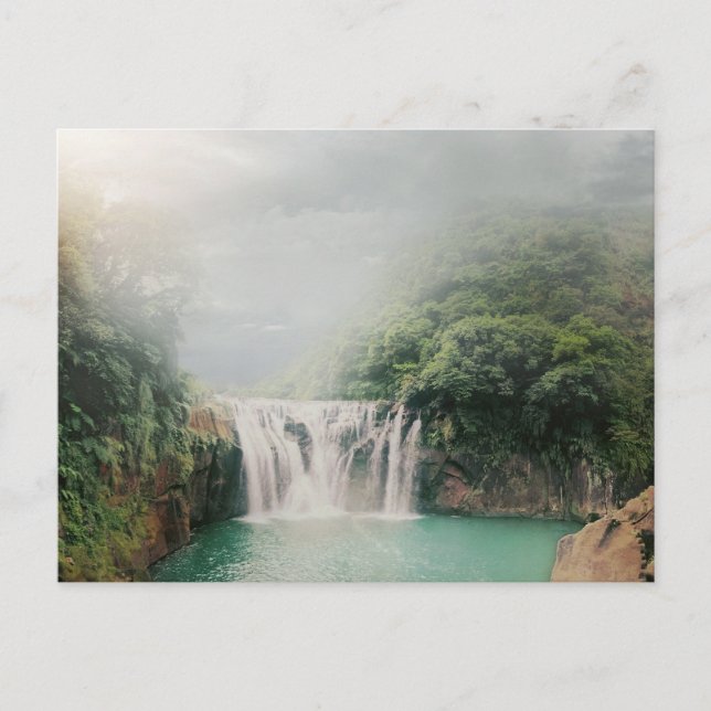 Lovely Waterfall in a Mountain Forest Postcard (Front)