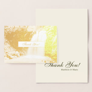 Lovely Waterfall Thank You Foil Card