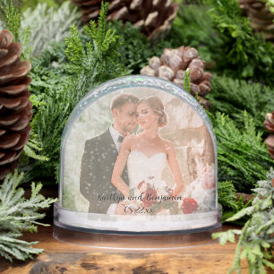 Lovely Wedding and Couple Photos Name Date  Snowglobe