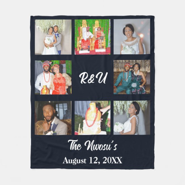 Lovely Wedding Collage  Fleece Blanket (Front)