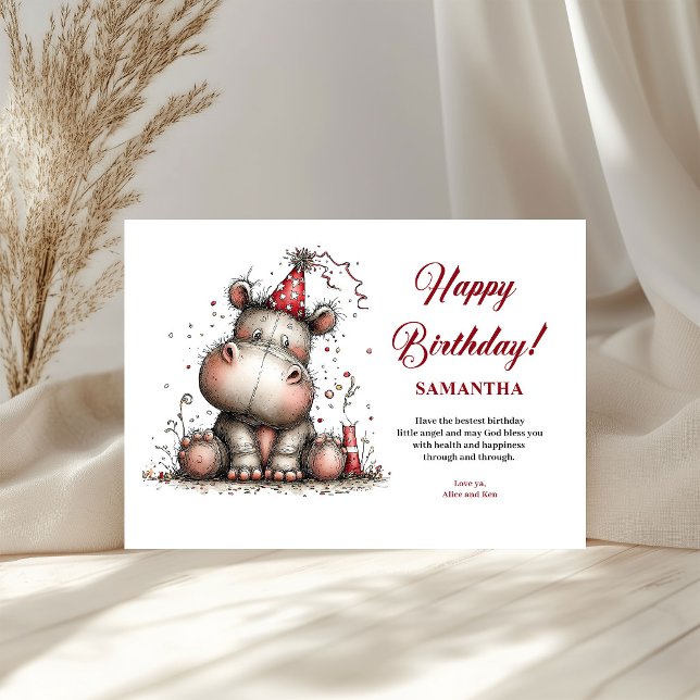 Lovely whimsical animals birthday akids greeting (Lovely whimsical animals birthday art kids greeting card

)