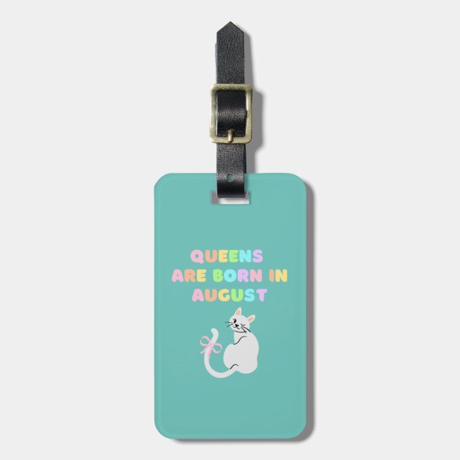 Lovely White Cat Luggage Tag (Front Vertical)