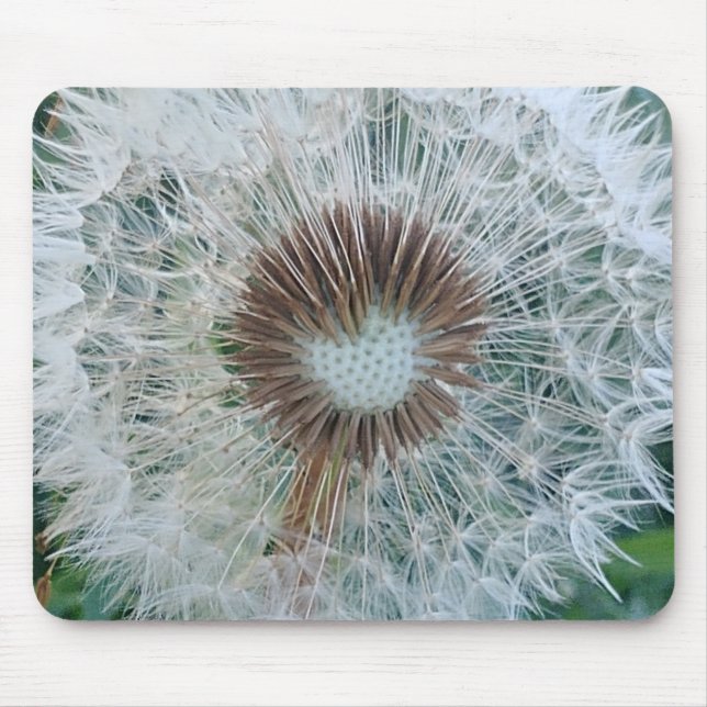 Lovely White Dandelion Mouse Mat (Front)