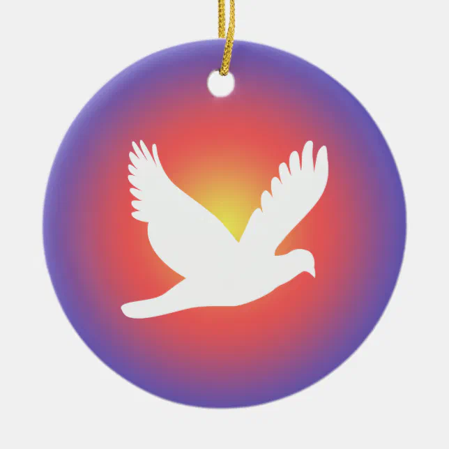 lovely white dove and deer Christmas Ceramic Tree Decoration | Zazzle