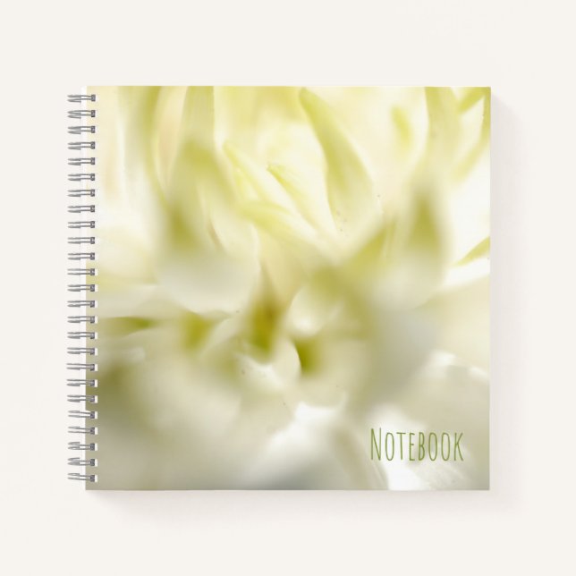 Lovely White Flowers Print Spiral Notebook (Front)
