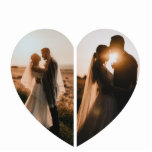 Lovely White Heart Shaped Photo Custom For her him Standing Photo Sculpture<br><div class="desc">Minimalist Simple Modern Burgendy Red custom personalised heart Shaped 2 photo collage Design with beautiful heart dropping background theme printable artwork, DESIGN TIPS: Customise further to alter text size or font. To order without text, you can also delete the text and the Love Message >>>>> Same theme designs link here:...</div>