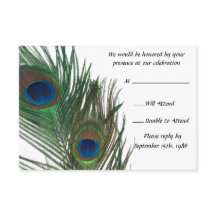 Lovely White Peacock Wedding RSVP