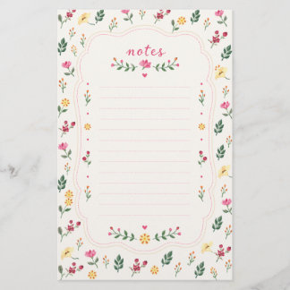 Lovely Wildflower Stationery Paper