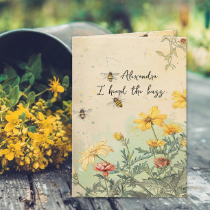 Lovely Wildflowers Bee-day Birthday Card