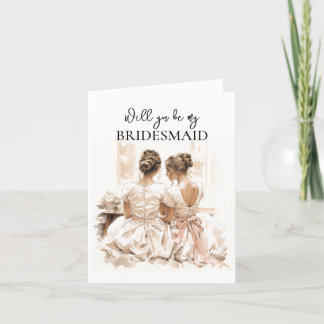 Lovely Women Bridesmaid Proposal Card