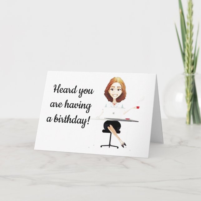 ***LOVELY WORKING LADY CELEBRATE YOUR BIRTHDAY*** CARD (Front)