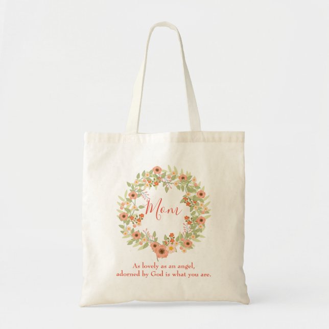 Lovely wreath for mum tote bag (Front)