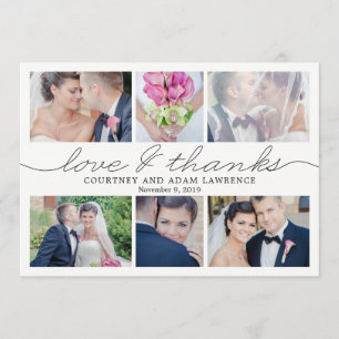 Lovely Writing Wedding Thank You Photo Card