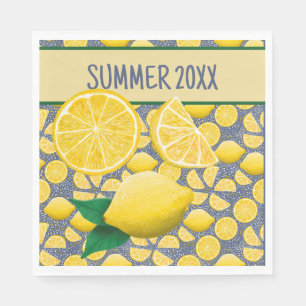 Lovely Yellow Lemons Summer Paper Napkin
