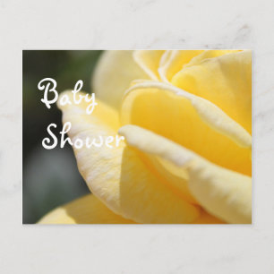 lovely yellow rose flower baby shower invitation postcard