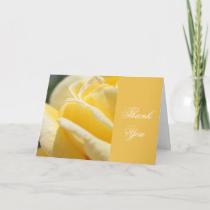 lovely yellow rose flower wedding thank you card.