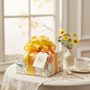 Lovely yellow spring wildflowers wrapping paper