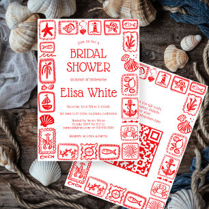 LoveNotes from Sea Bridal Shower Modern CUSTOM QR Invitation