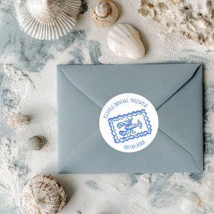 LoveNotes from Sea Lobster CUSTOM Bridal Shower Classic Round Sticker