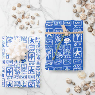 LoveNotes from the Sea Beach Ocean Modern CUSTOM Wrapping Paper Sheet