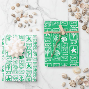 LoveNotes from the Sea Beach Ocean Modern CUSTOM Wrapping Paper Sheet