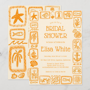 LoveNotes from the Sea Bridal Shower Modern CUSTOM Invitation