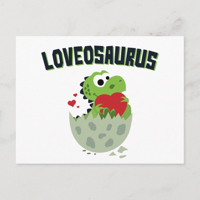 Loveosaurus Valentine's Day Dinosaur Dino Cute  Postcard (Front)
