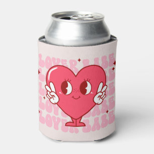 Lover Babe Cute Smiling Heart & Repeating Text Can Cooler