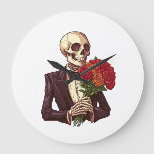 Lover Bones � Funny Romantic Skeleton Large Clock