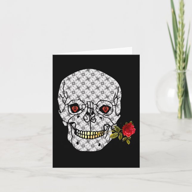 Lover Boy Skull Holiday Card (Front)