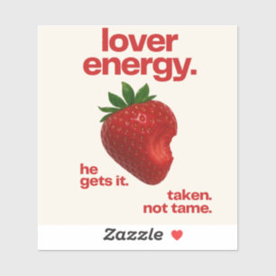 Lover Energy Vinyl Sticker   Strawberry Bite Decal